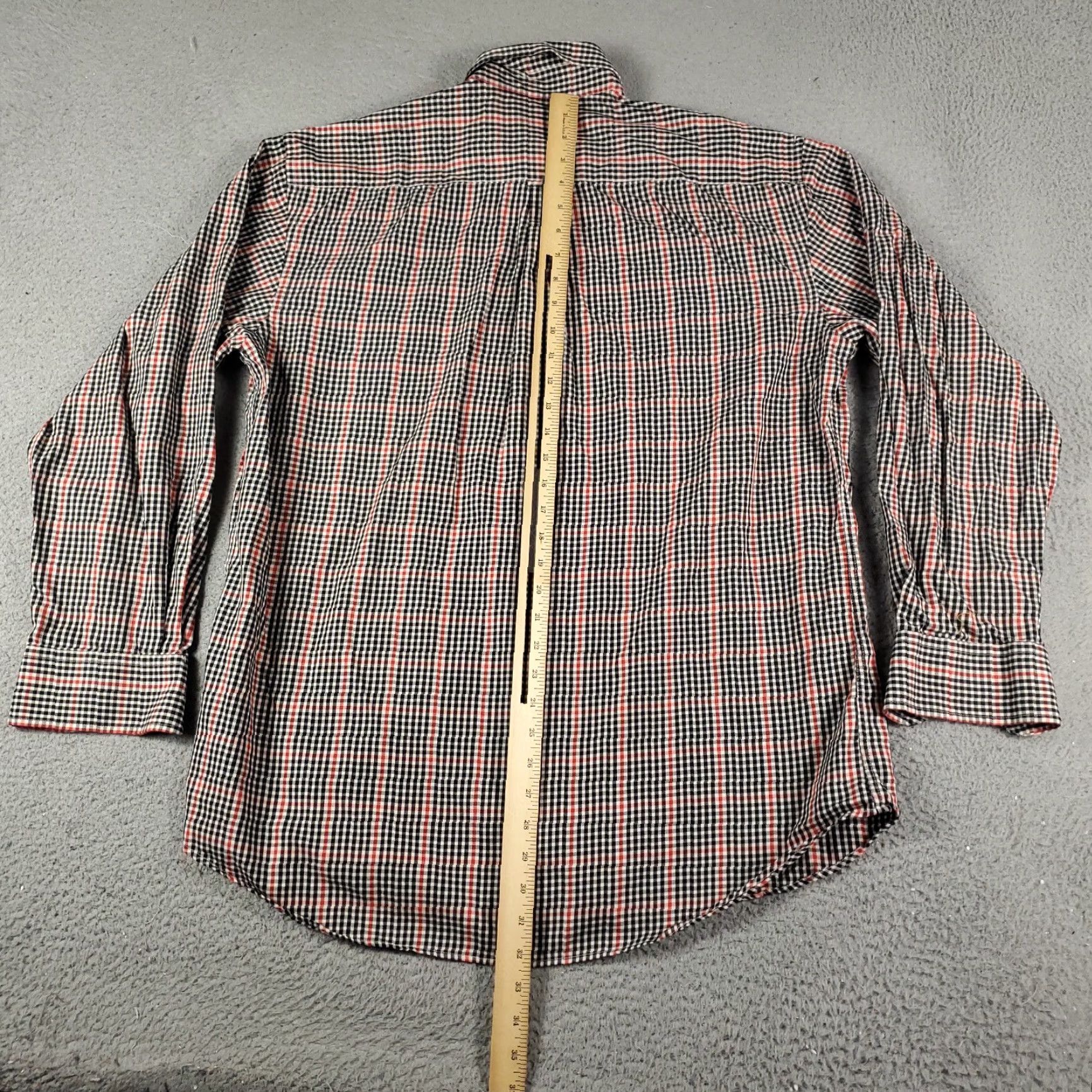 Peter Millar Peter Millar Men's Large Black Red Plaid Button-Up Long Sleeve Shirt Size US L / EU 52-54 / 3 - 3 Thumbnail