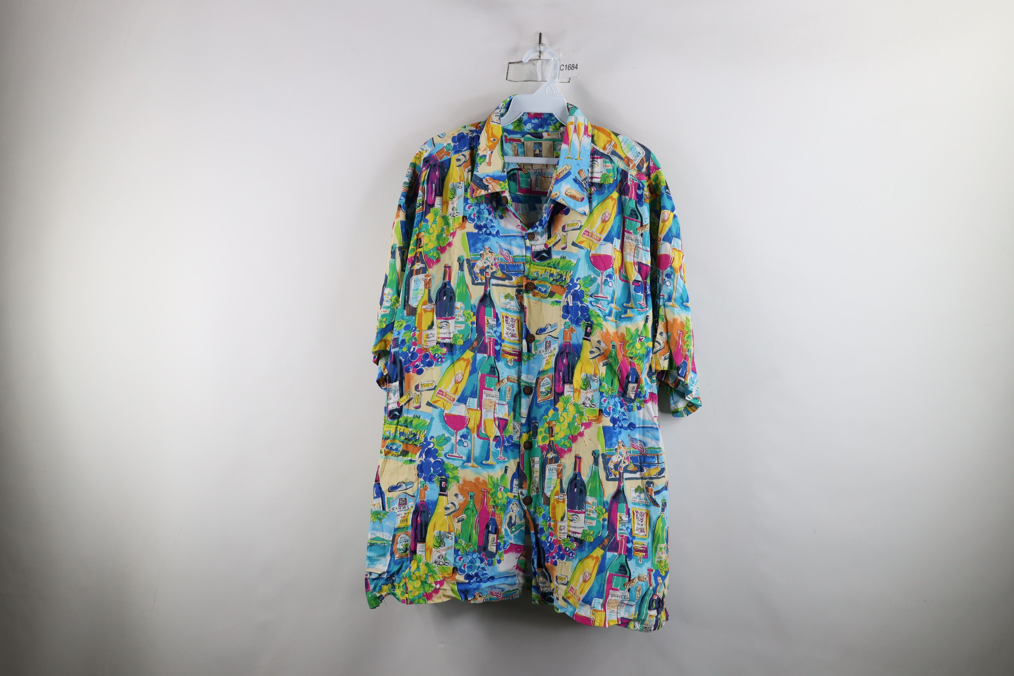 Vintage Vintage 90s Streetwear Wine Champagne Hawaiian Button Shirt Size US XL / EU 56 / 4 - 1 Thumbnail