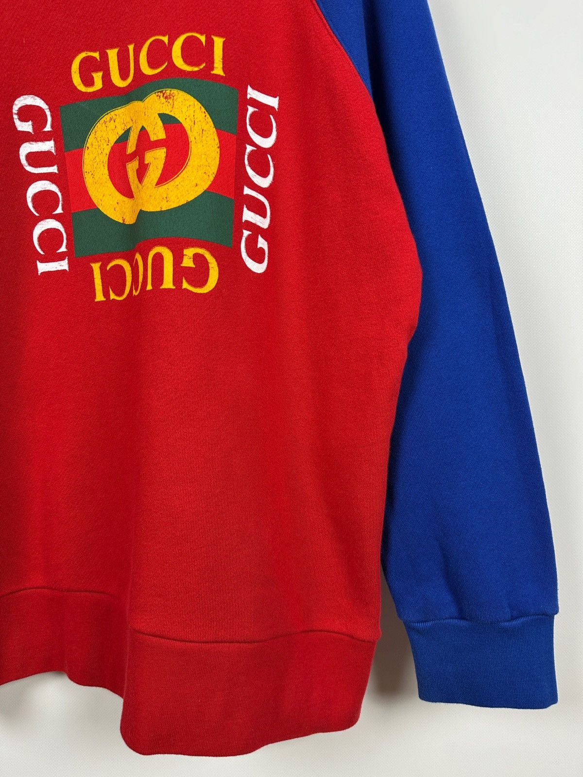 Gucci Gucci Red/Blue Crewneck Sweatshirt Size US L / EU 52-54 / 3 - 7 Thumbnail