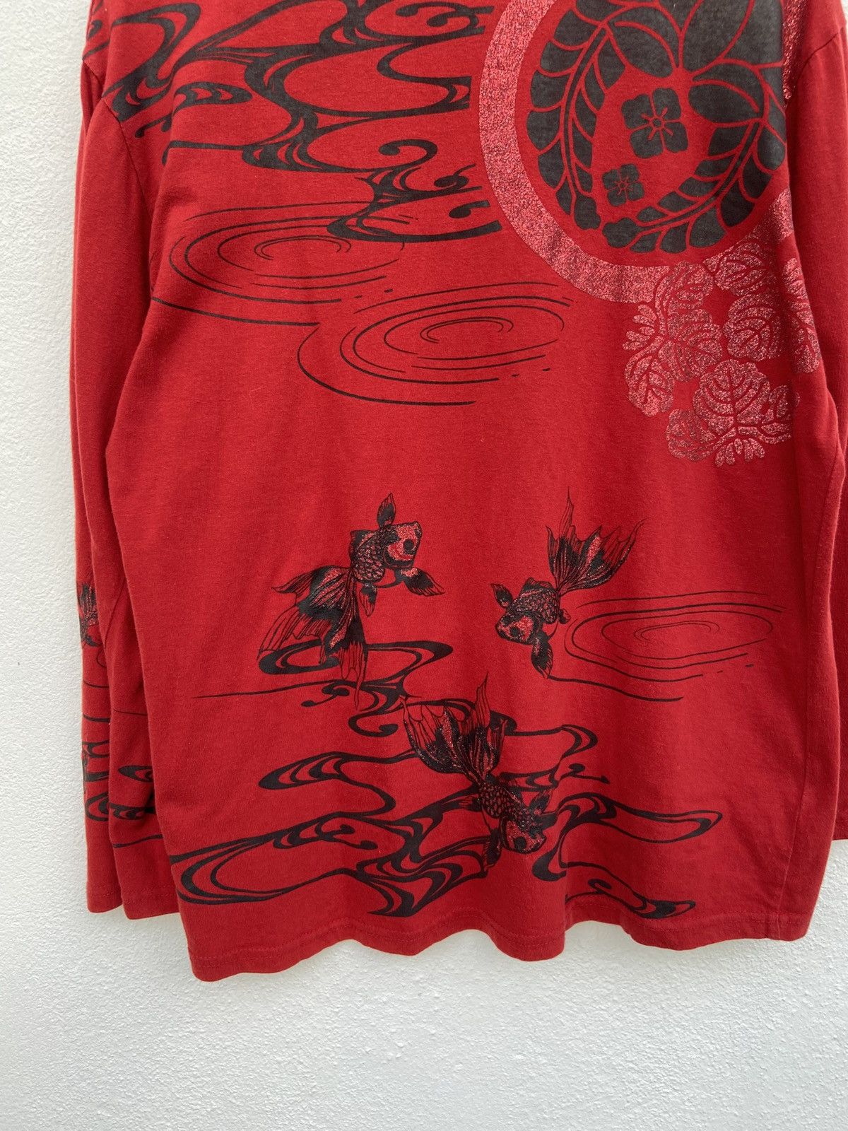 If Six Was Nine 🔥 Vintage Sukajan t shirt long sleeve Fish Koi motive beast Size US L / EU 52-54 / 3 - 6 Thumbnail