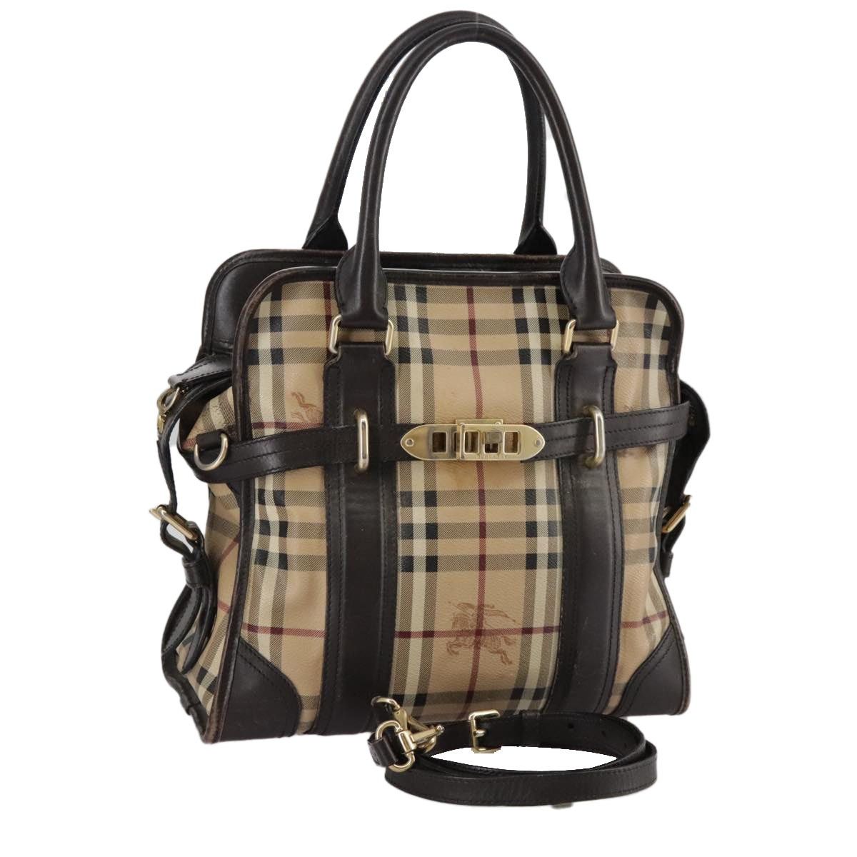 Burberry Burberry Nova Check Hand Bag Pvc Leather Beige Size ONE SIZE - 1 Thumbnail