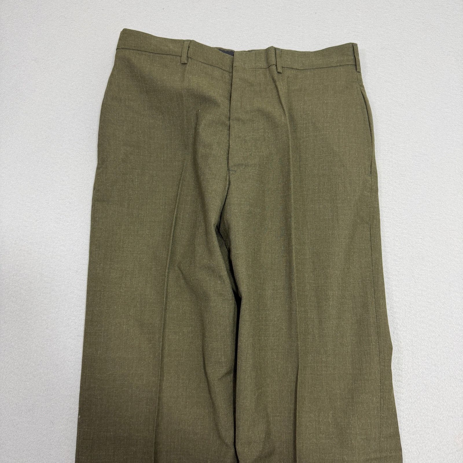 Vintage Vintage Military Trousers Men's 32S (32x30) Green 100% Wool Size US 32 / EU 48 - 2 Thumbnail