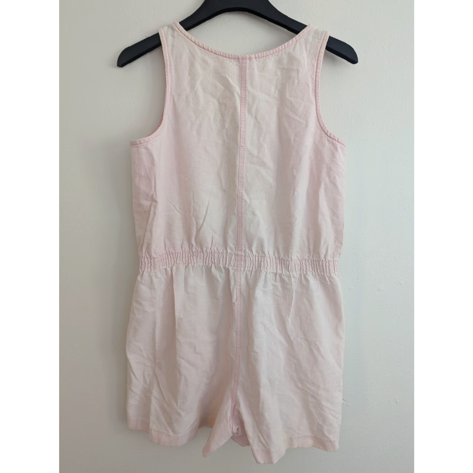 Vintage VINTAGE 90s Cottage Pink Romper Short Sleeveless High Waist L Womens Knit D3S Size 36" / US 14 / IT 50 - 2 Thumbnail