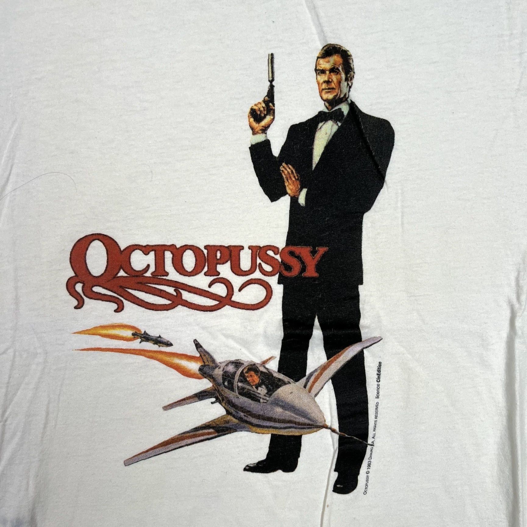 Vintage VINTAGE 1983 007 Octopussy Movie Promo T Shirt Adult XL White RARE! Mens Size US XL / EU 56 / 4 - 4 Thumbnail