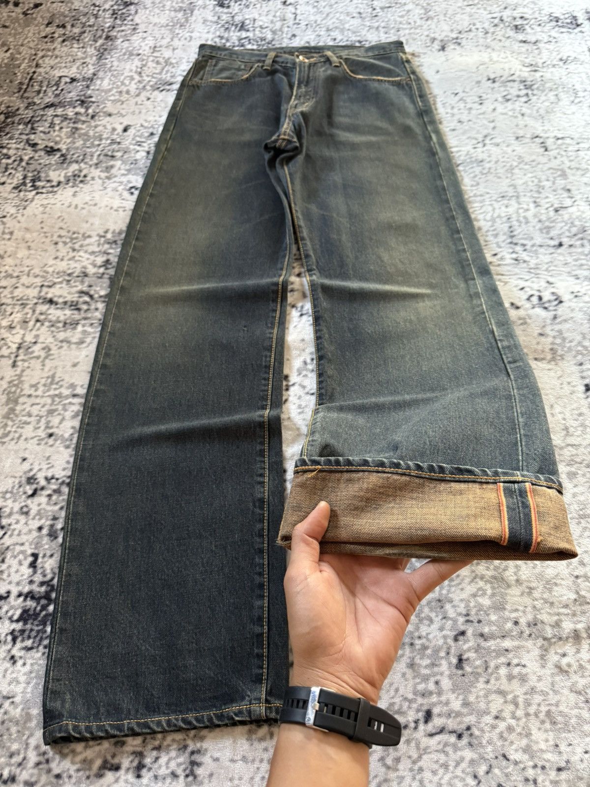 Edwin EDWIN 505 Type 1 OG Mud Wash Selvedge Loose Jeans Size US 30 / EU 46 - 1 Thumbnail
