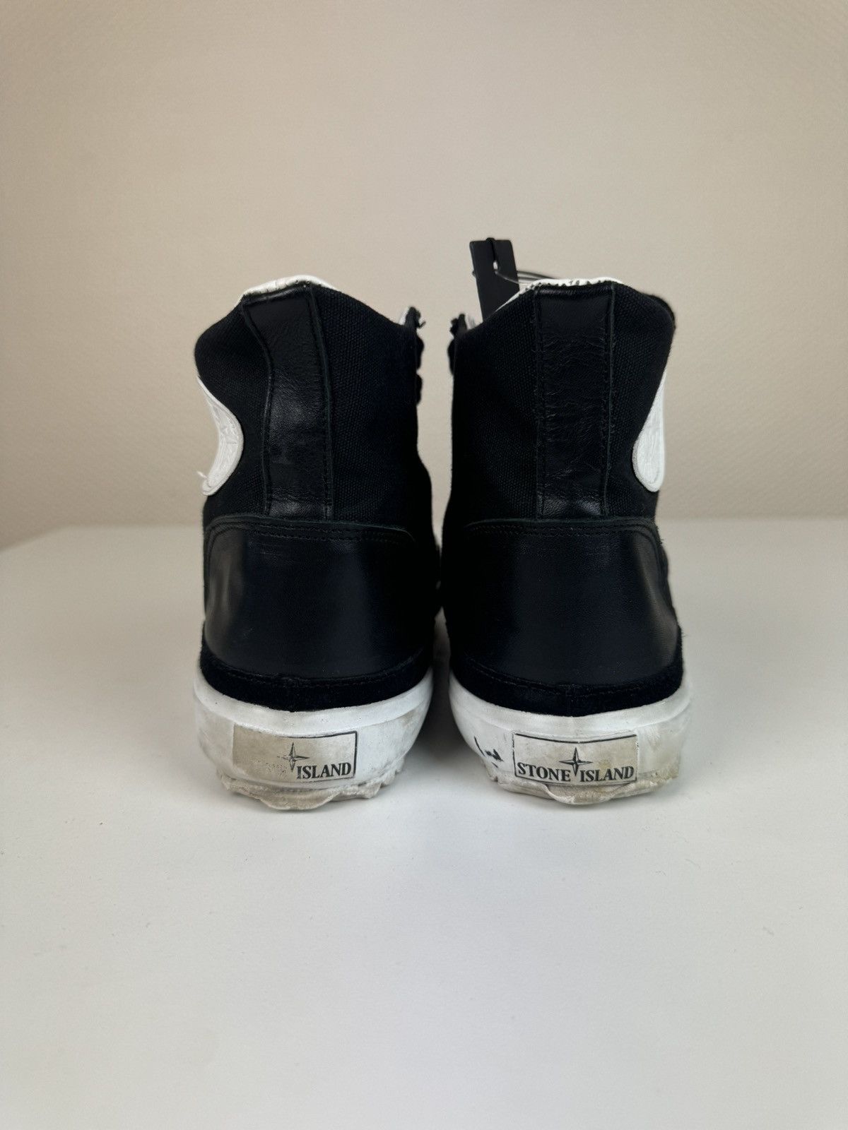 Stone Island Stone island leather tissue trainers high top sneakers 43 Size US 9.5 / EU 42-43 - 5 Thumbnail