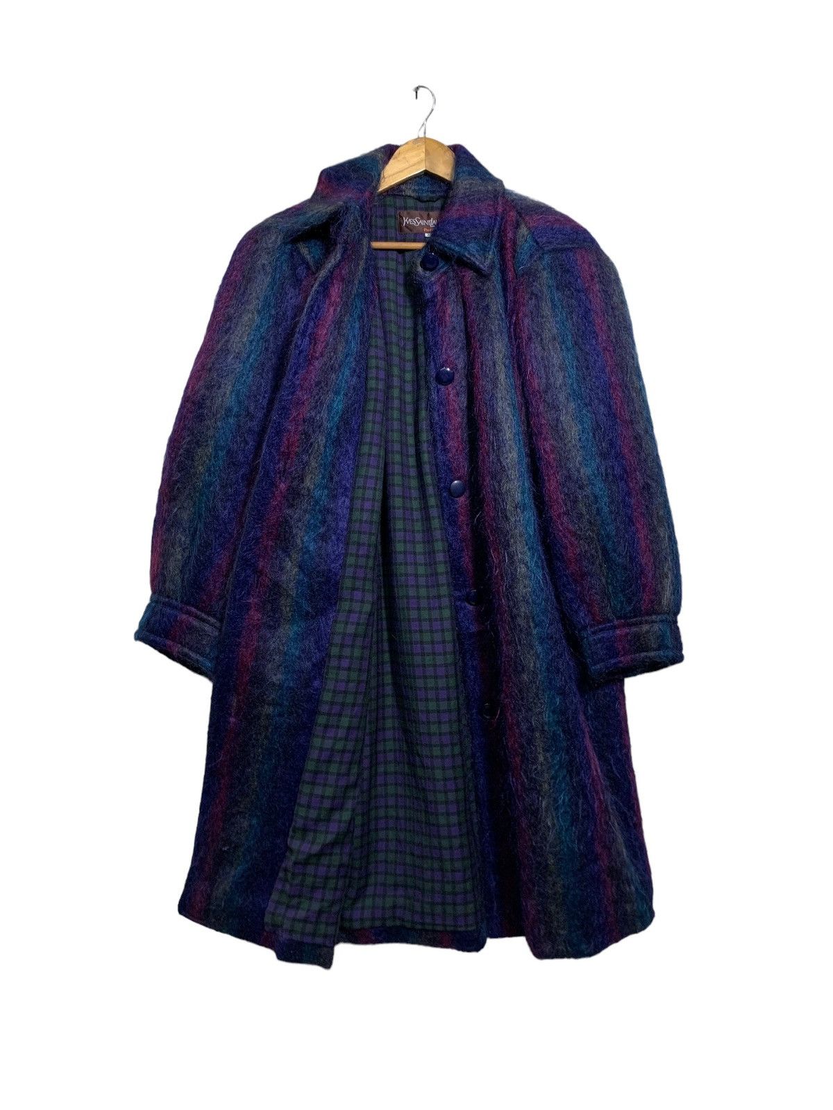 Yves Saint Laurent 🔥VTG YSL MOHAIR WOOL RAINBOW STRIPES JACKET Size M / US 6-8 / IT 42-44 - 1 Thumbnail