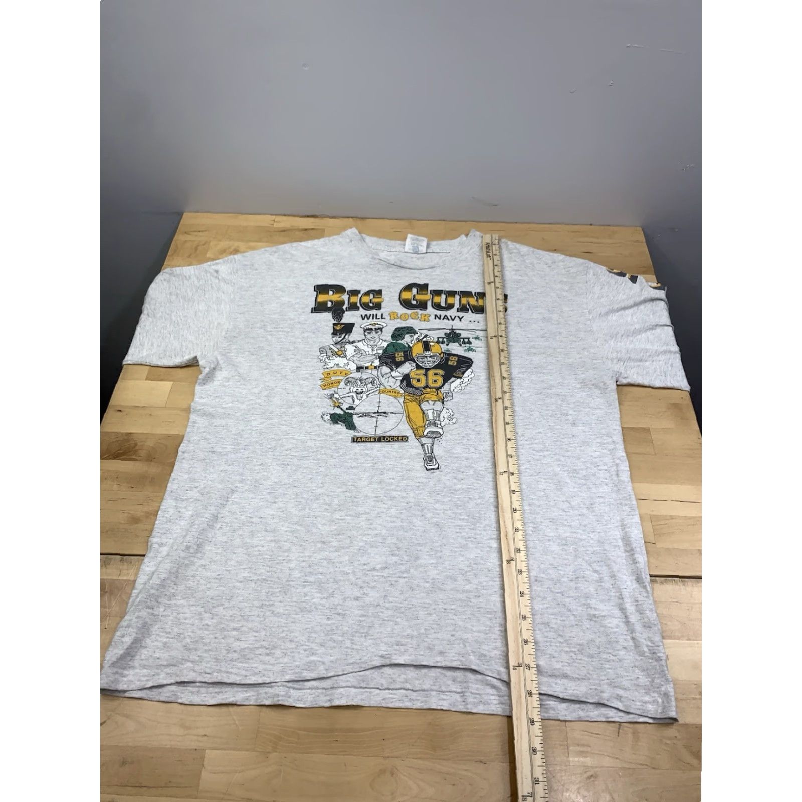 Vintage VINTAGE Belton US Army Football Shirt Mens XL 90s Gray Double-Sided Crew Neck Long Sleeve Graphic Print Size US XL / EU 56 / 4 - 6 Thumbnail
