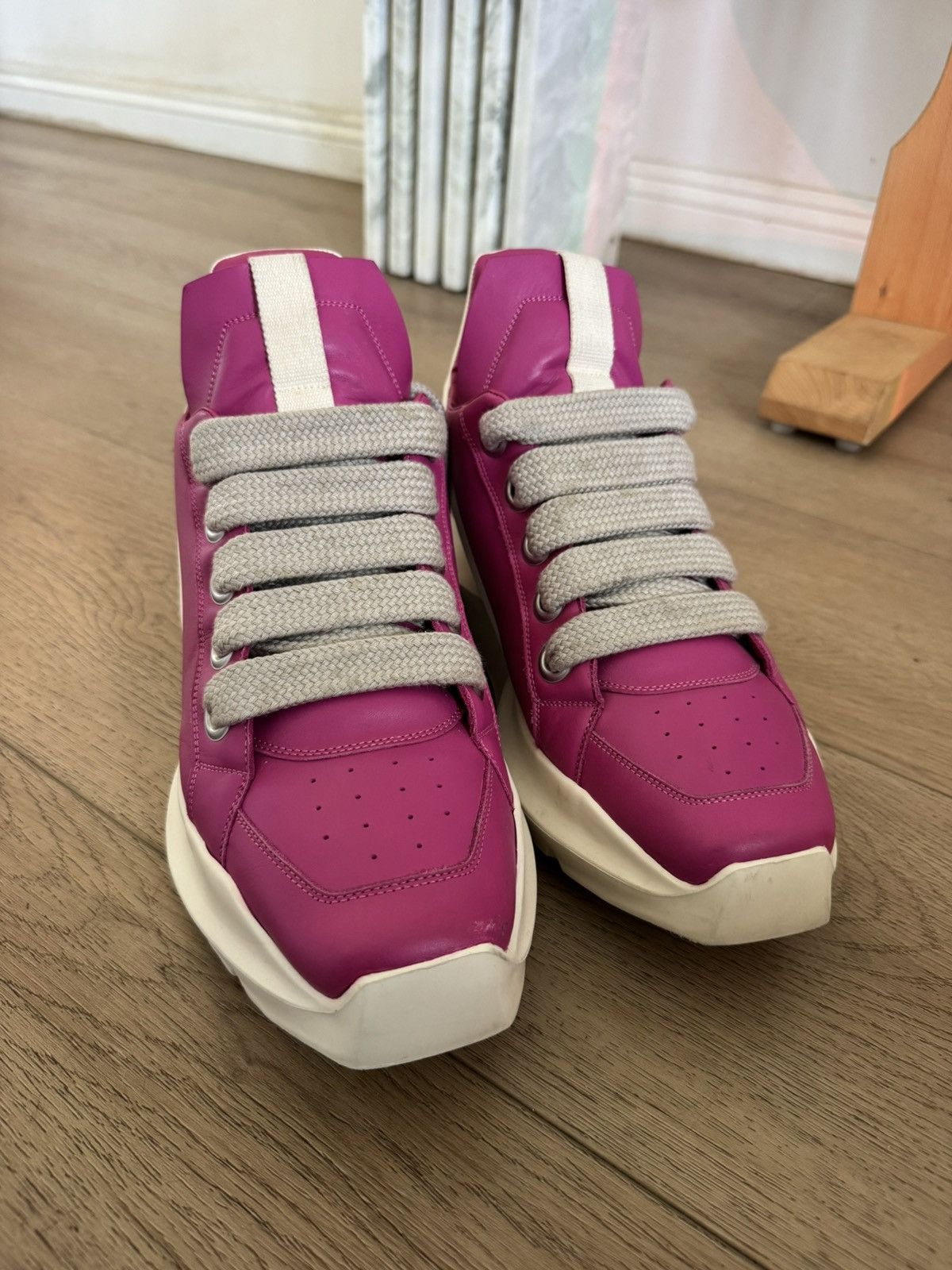 Rick Owens Geth Jumbo Lace Runners 45 PINK Size US 12 / EU 45 - 3 Thumbnail