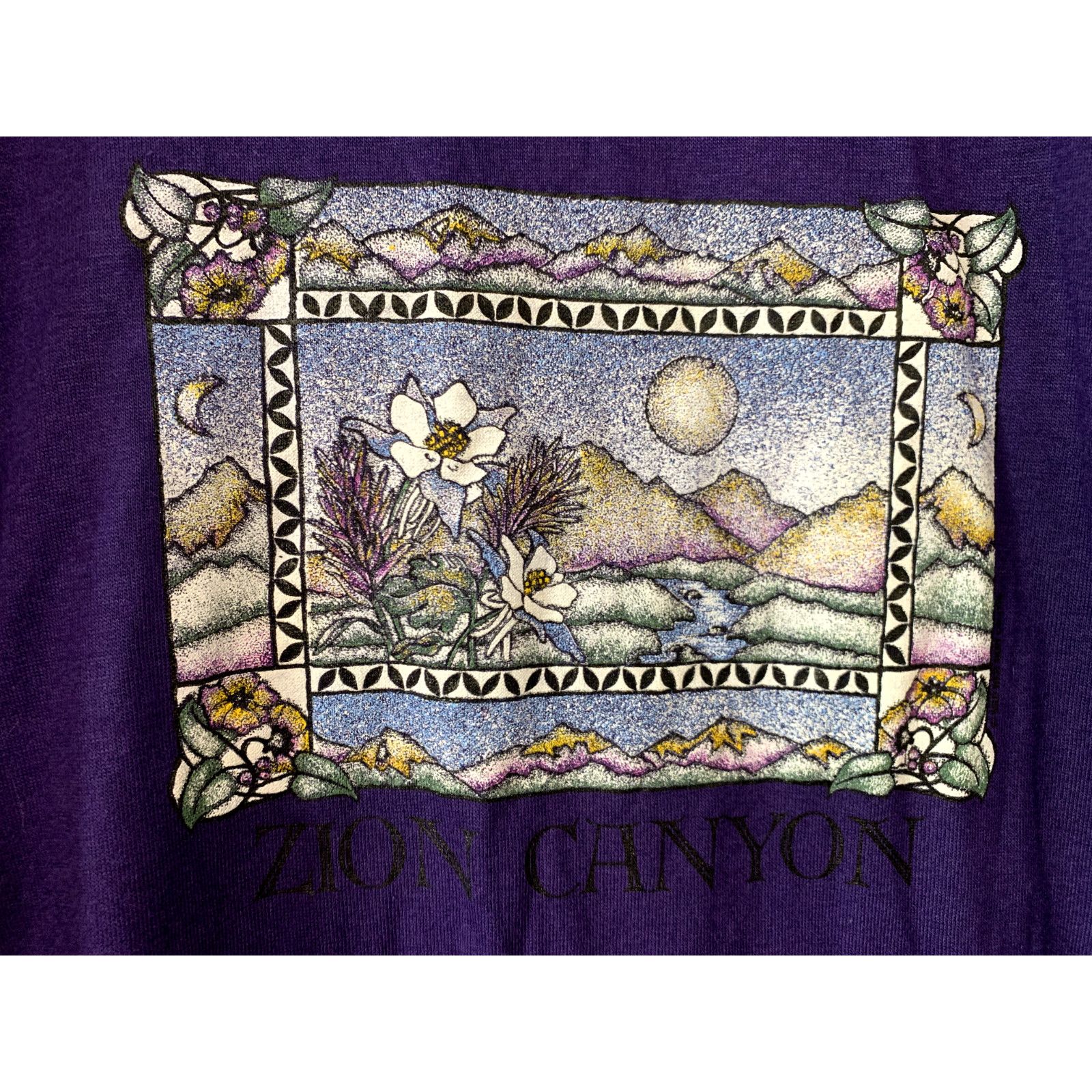 Jerzees Zion Canyon Shirt Mountains T-Shirt 90s Purple 1990s Large Size US L / EU 52-54 / 3 - 2 Thumbnail