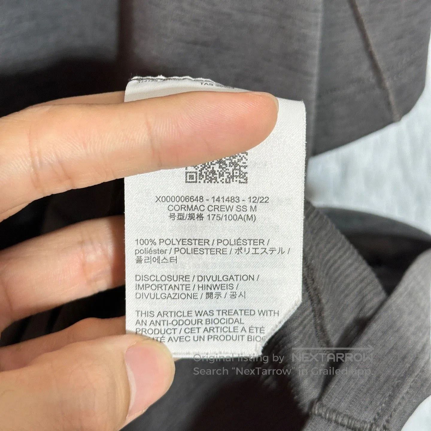 Arc'teryx Arcteryx CORMAC CREW Quick-Dry T-Shirt. Size US M / EU 48-50 / 2 - 6 Thumbnail