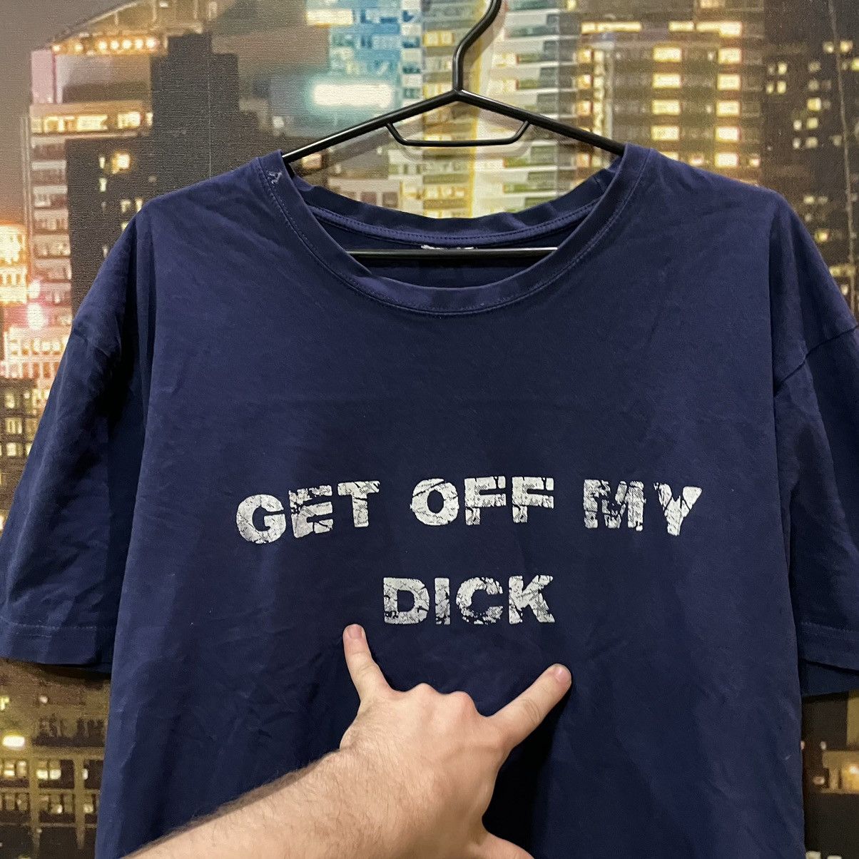 Vintage Vintage 90s Graphic Tee Humor Streetwear Navy Oversized XL Size US XL / EU 56 / 4 - 3 Thumbnail
