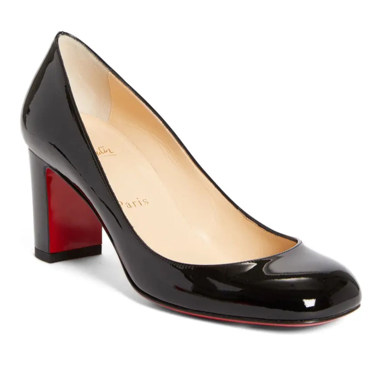 Christian Louboutin Christian Louboutin Cadrilla 70 Patent Block Heel Pump 35 Size US 5 / IT 35 - 3 Thumbnail