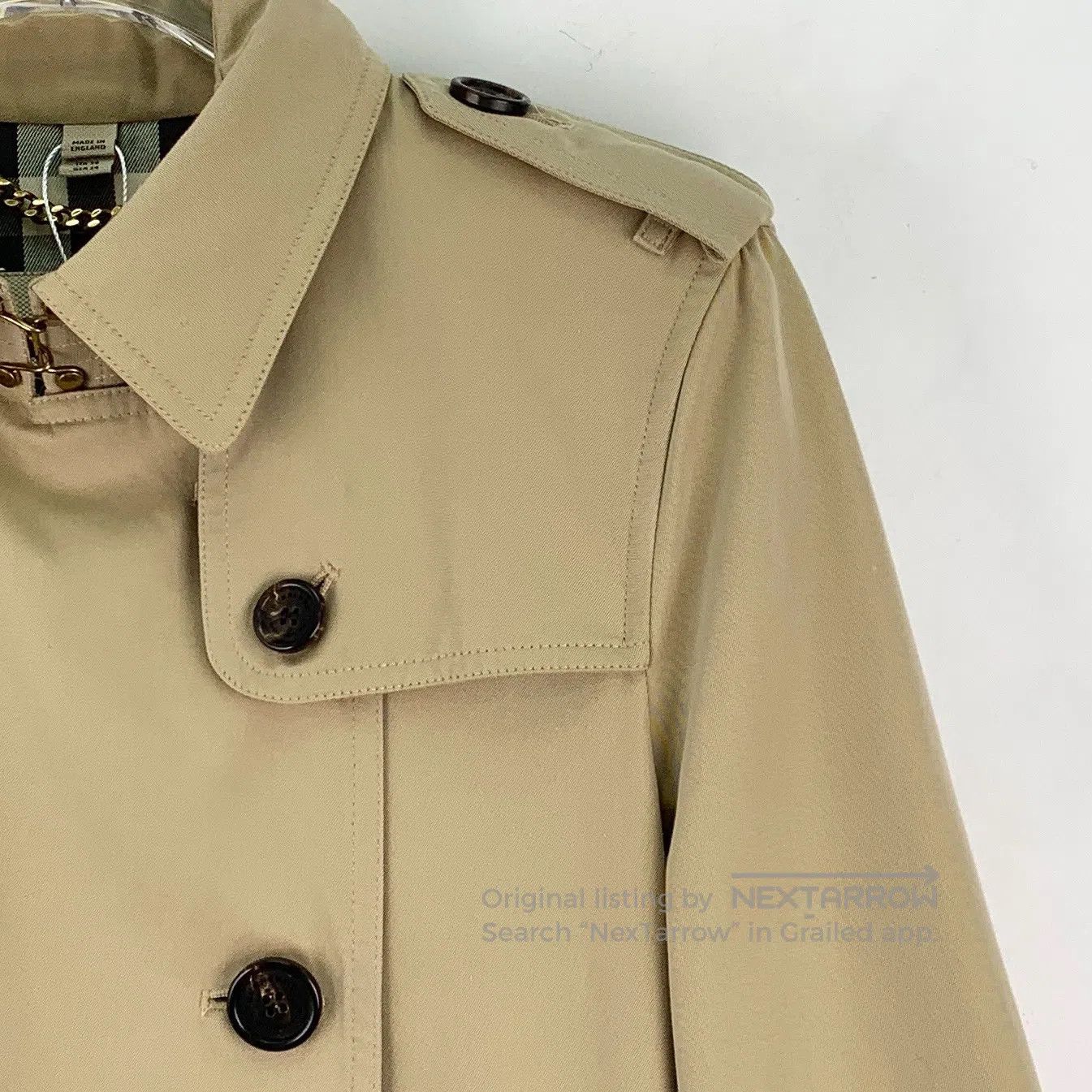 Burberry Burberry Brown Cotton Reversible Collar Double Breasted Lo Size S / US 4 / IT 40 - 3 Thumbnail