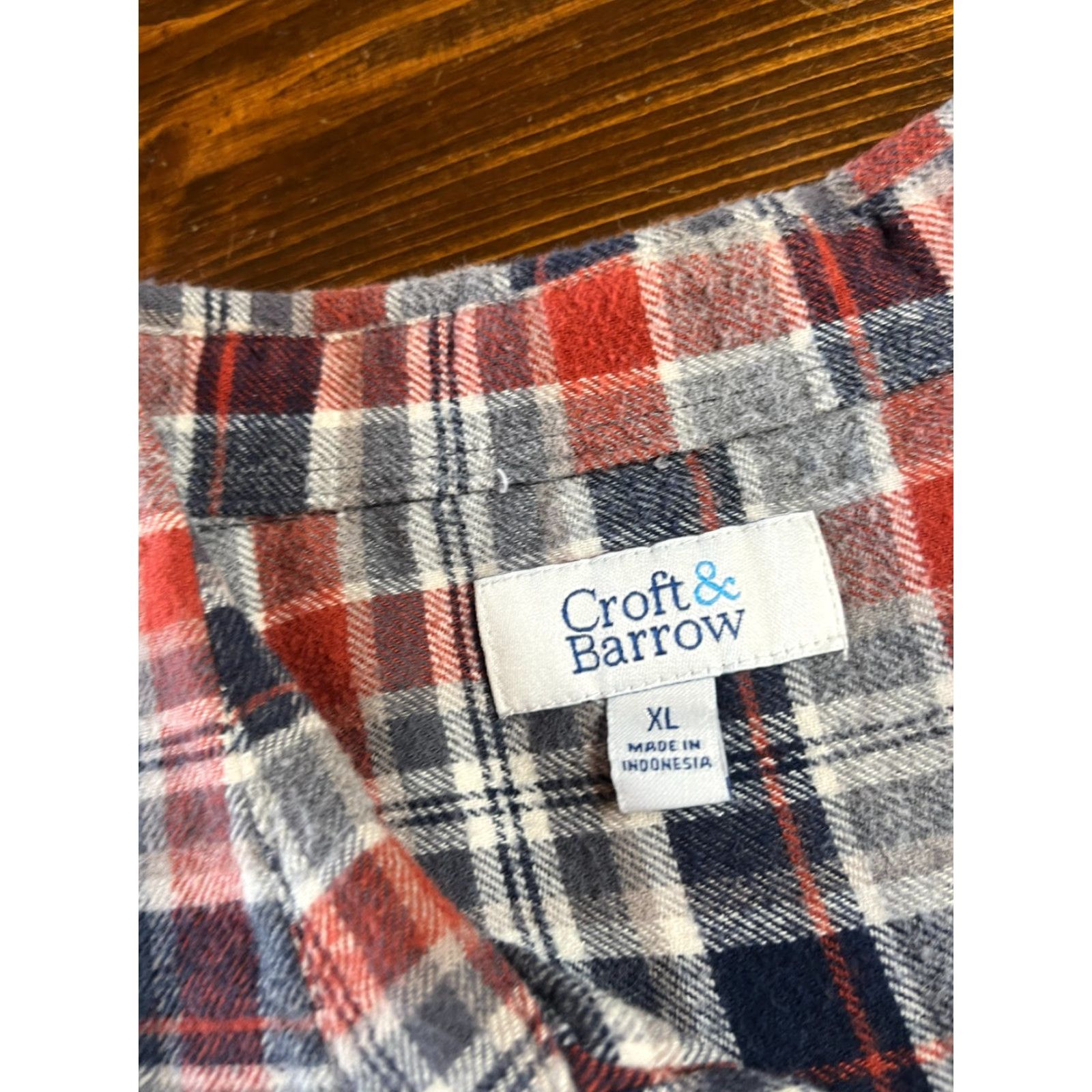 Croft & Barrow Croft & Barrow Shirt Mens XL Blue Plaid Flannel Button Up Casual Size US XL / EU 56 / 4 - 7 Thumbnail