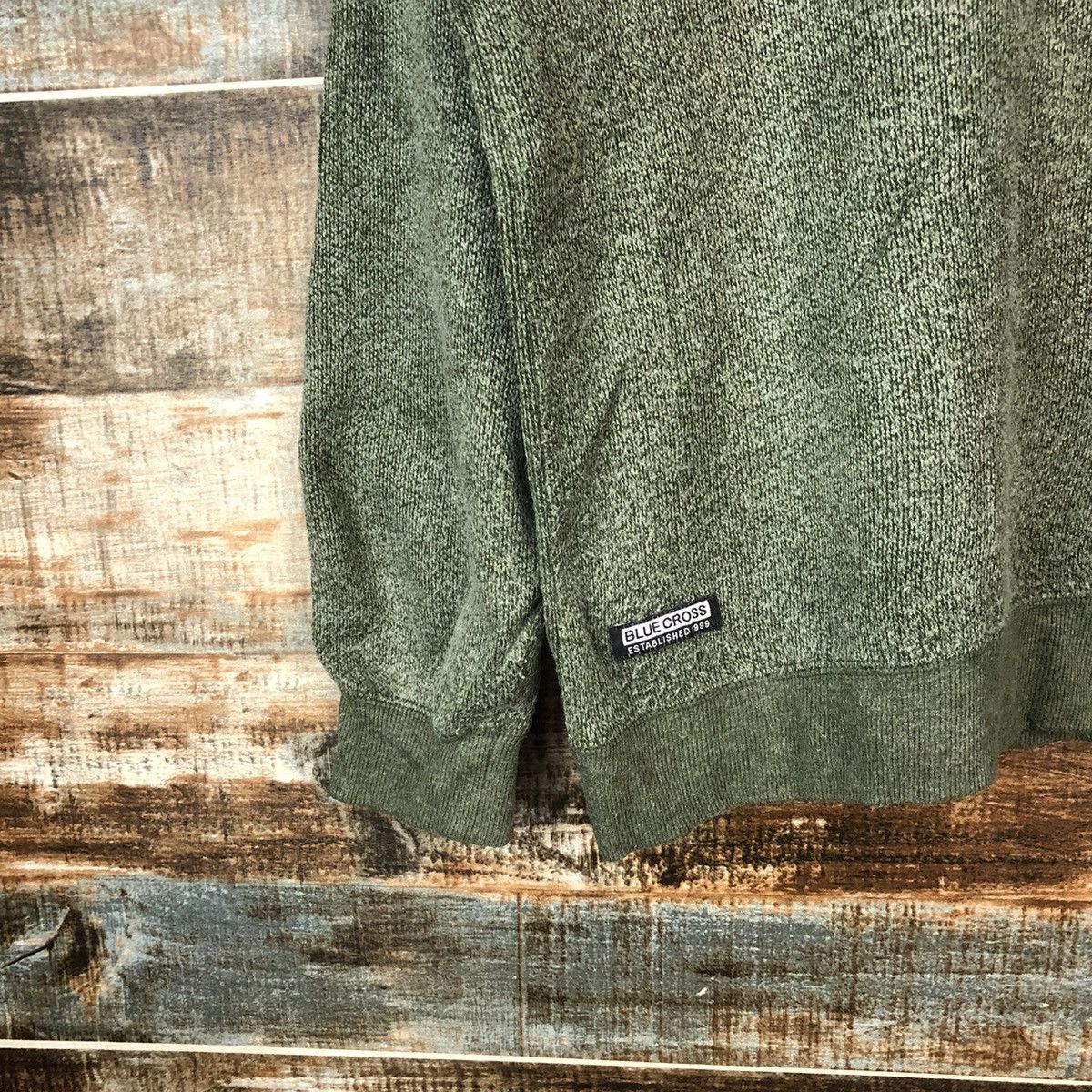 Japanese Brand Blue Cross streetwear Green Sweatshirt #A2064 Size US S / EU 44-46 / 1 - 7 Thumbnail