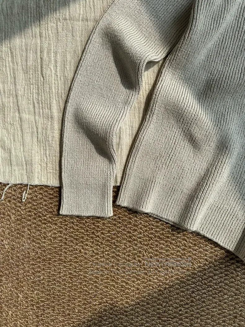 Hermes Hermes Margiela Era Silk Slim Fit Knit Top - Beige Gray Size M / US 6-8 / IT 42-44 - 4 Thumbnail