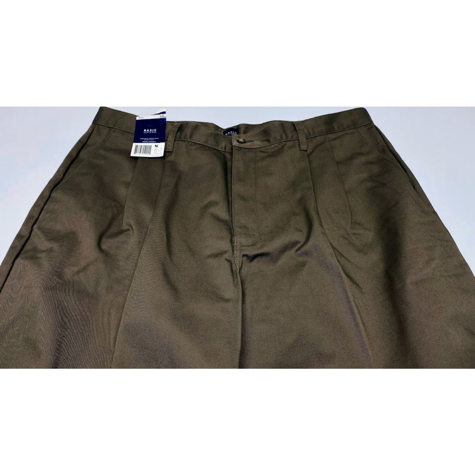 Basic Editions VINTAGE NWT Mens Khakis Pants Basic Editions Gray 42x26 Wrinkle Resistant Double Pleated Size US 42 / EU 58 - 3 Thumbnail
