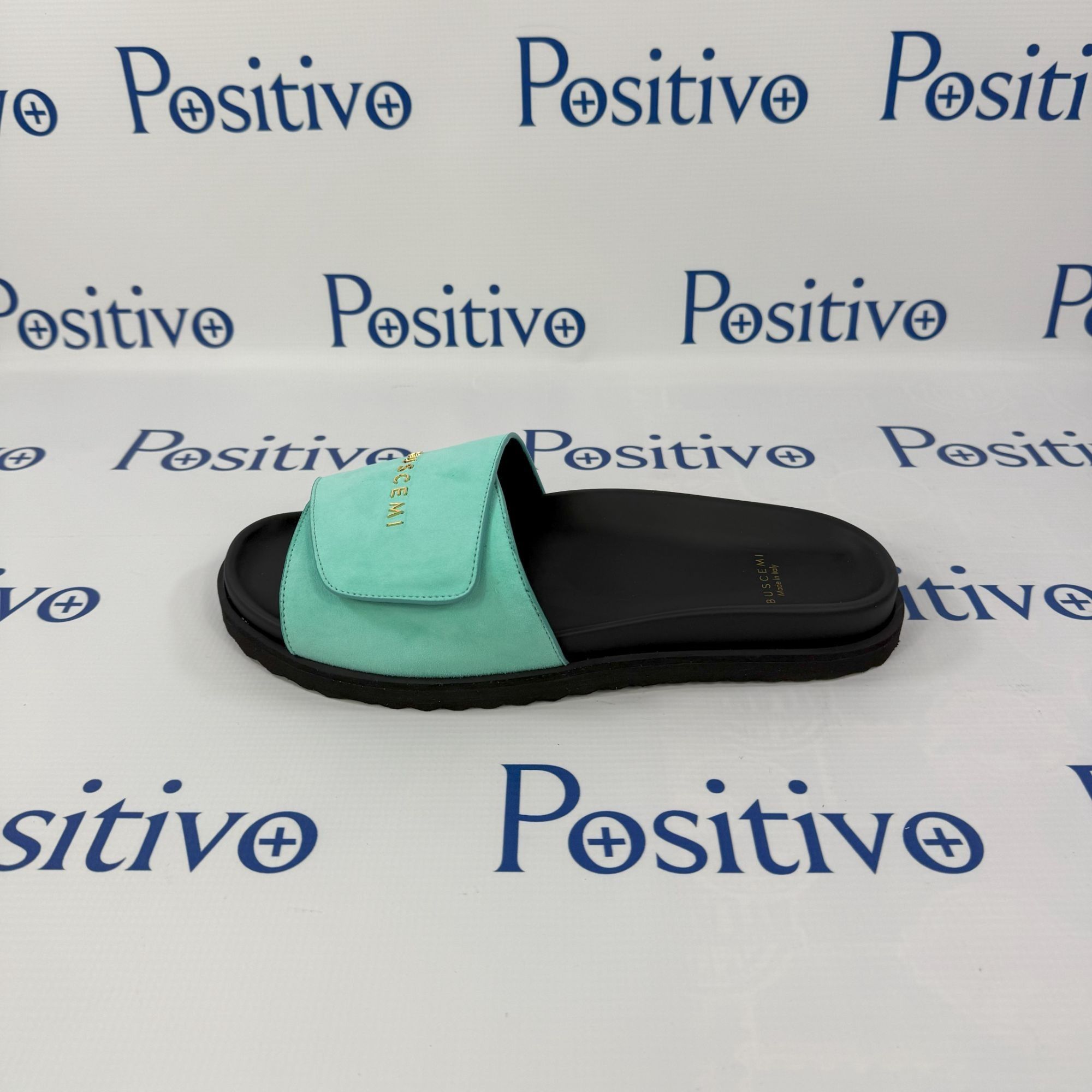 Buscemi Buscemi Scratch Slide Turquoise Leather Sandals US 8 EU 41 Size US 8 / EU 41 - 1 Thumbnail