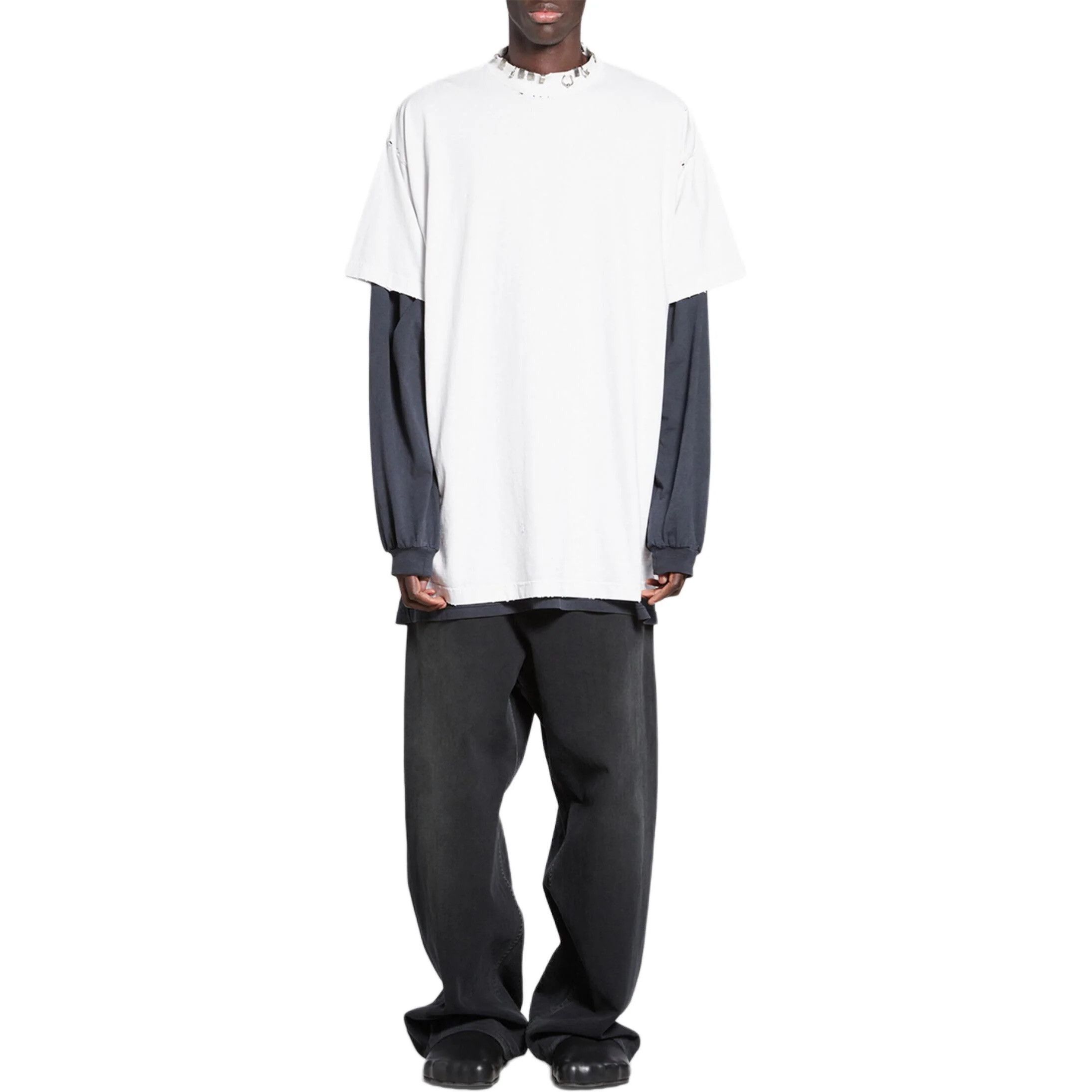 Balenciaga Balenciaga white pierced tshirt Size US S / EU 44-46 / 1 - 4 Thumbnail