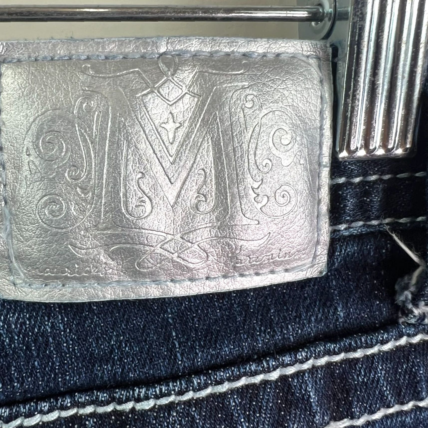 Vintage Maurices Cropped Denim Jeans Womens Size 2 Regular Embroidered Blue 90s Bohemian Love Preppy Tribal Boutiques Style Size 26" / US 2 / IT 38 - 7 Thumbnail