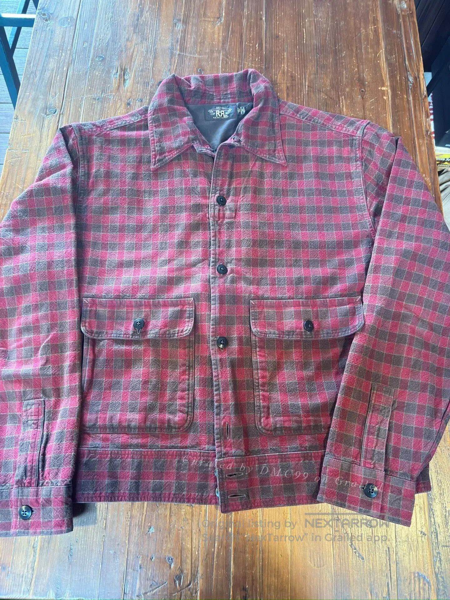 RRL Ralph Lauren RRL Ralph Lauren Red Gray Plaid Work Jacket. Size US XL / EU 56 / 4 - 1 Thumbnail