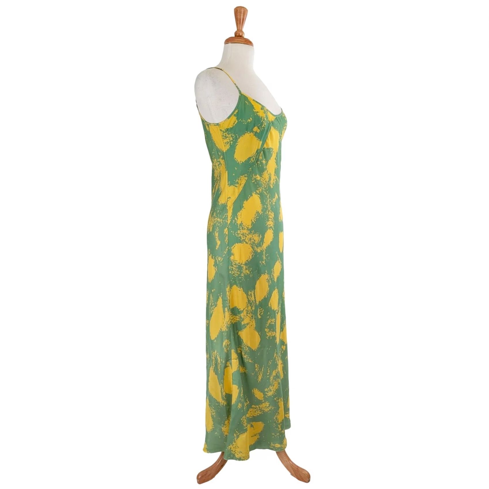 Brain Dead Brain Dead Dot Slip Dress Women’s Midi Slip Dress Lime L Adjustable Straps Sleeveless Spaghetti Neckline Daytime Casual Workwear Size L / US 10 / IT 46 - 3 Thumbnail