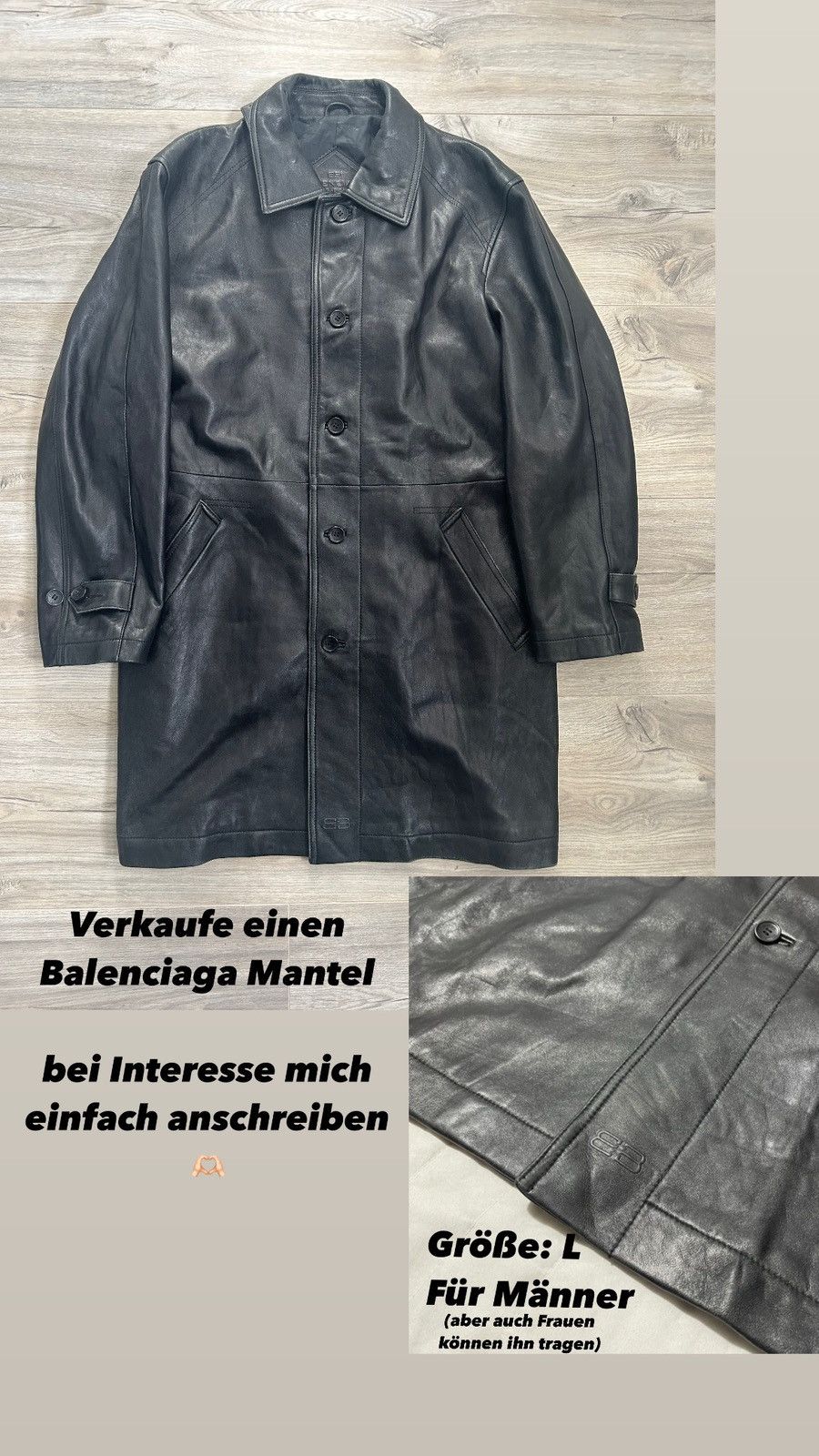 Balenciaga Balenciaga Leather Coat Nicholas Ghesquirre Era Size US L / EU 52-54 / 3 - 12 Thumbnail
