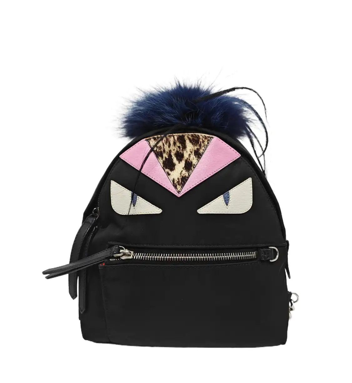 Fendi FENDI Monster black nylon Bag Bugs backpack silver hardware Size ONE SIZE - 1 Thumbnail