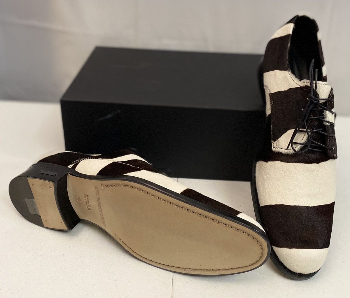 Dsquared2 Dsquared2 🇮🇹 Brown/White Pony Hair Zebra Striped Derby 10 NEW Size US 10 / EU 43 - 17 Thumbnail