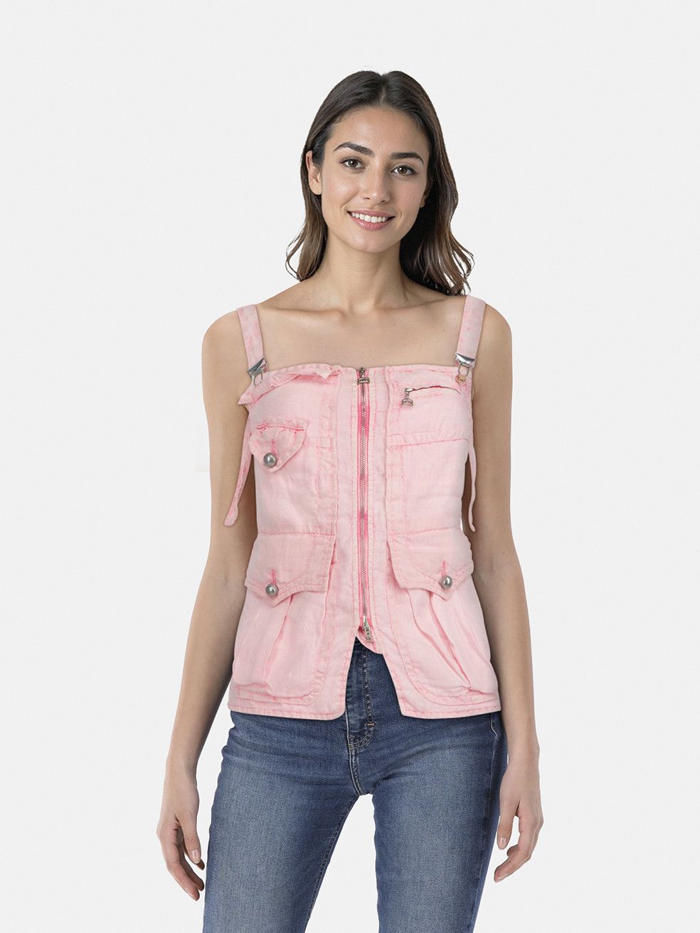 Jean Paul Gaultier Pink Backless Buckled Top Size S / US 4 / IT 40 - 1 Thumbnail