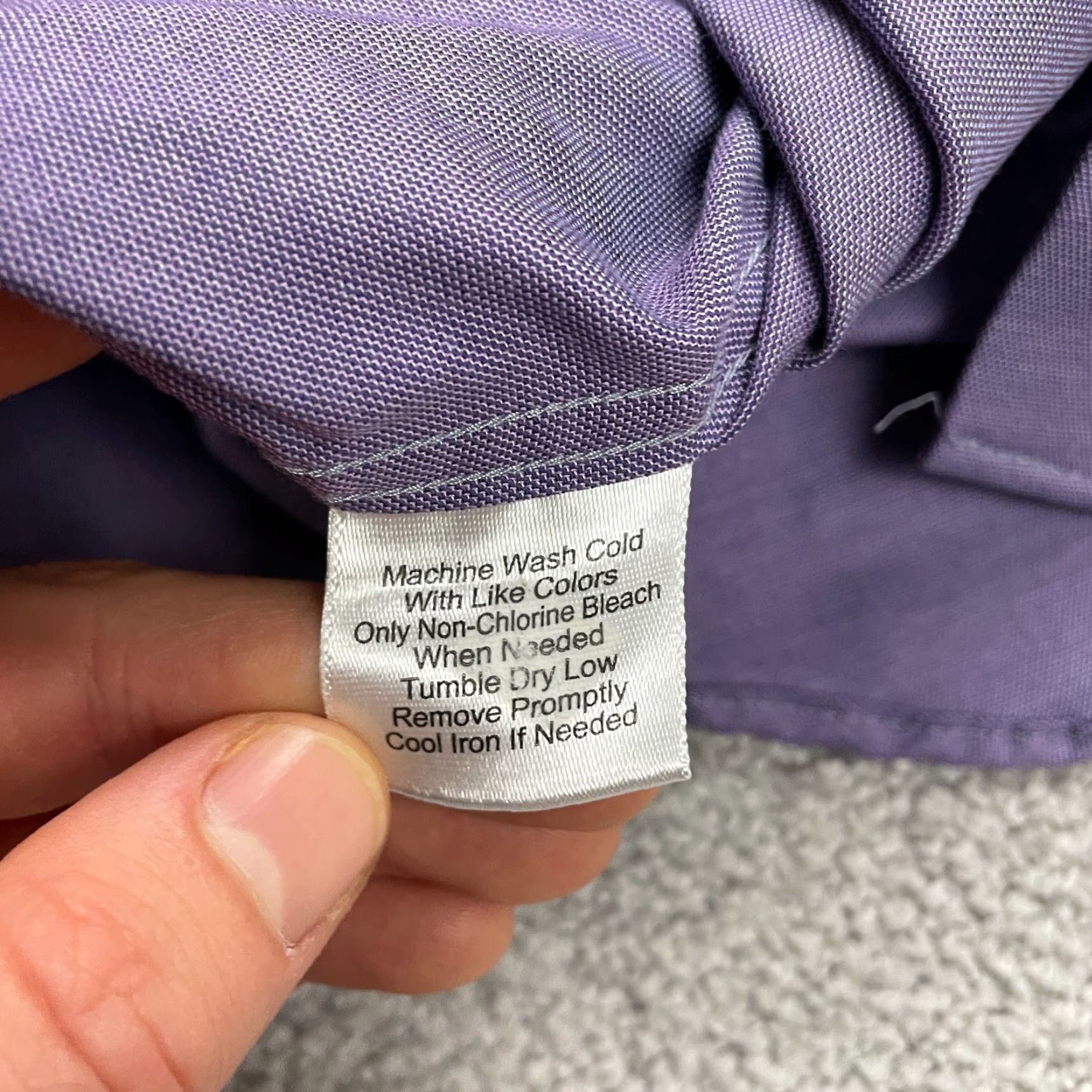 Kenneth Cole KENNETH COLE Dress Shirt Mens 15.5 34/35 Purple Button-Down Collared Casual Workwear 42 Chest Regular Fit Adult Mens Size 34R - 6 Thumbnail