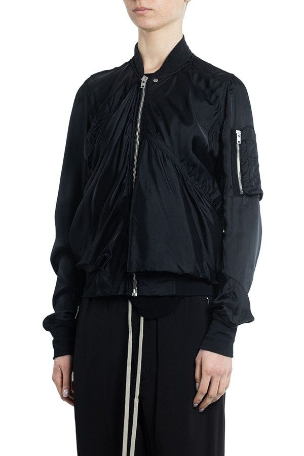 Rick Owens Last Rick Owens Ripple Flight Draped Bomber Black Jacket Size XS / US 0-2 / IT 36-38 - 2 Thumbnail