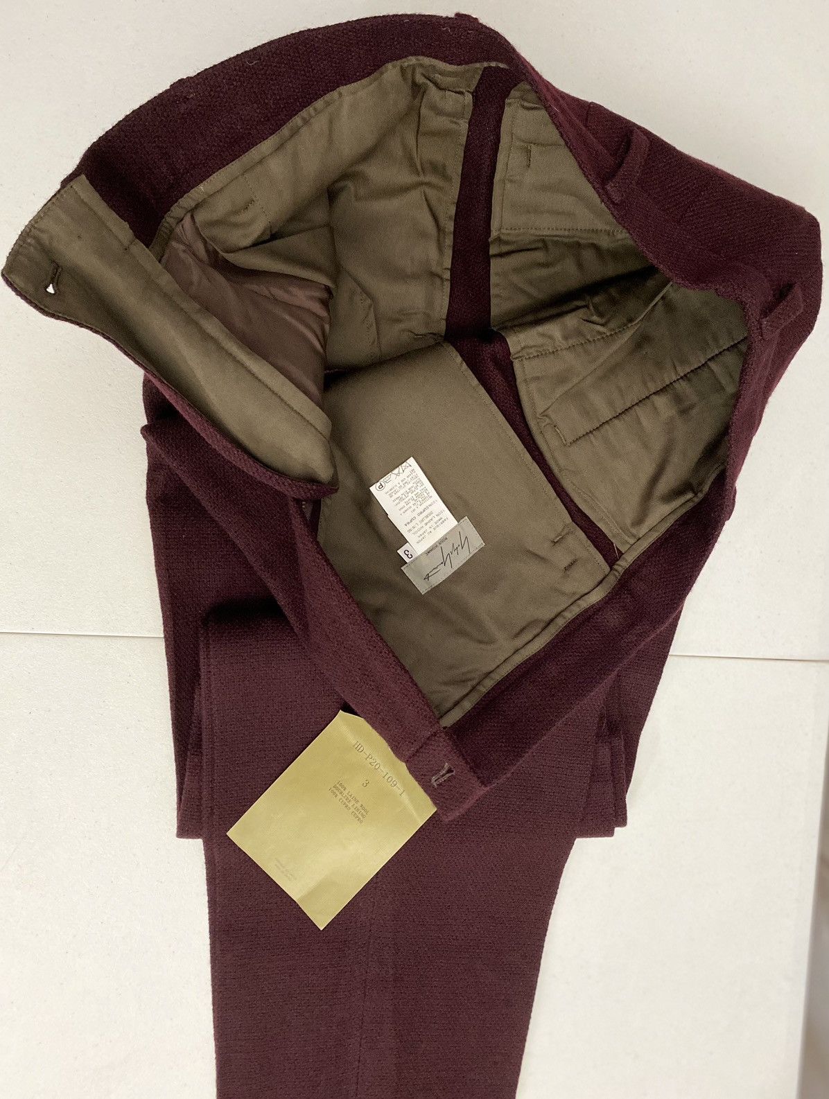 Yohji Yamamoto Yohji Yamamoto 🇯🇵 Dark Wine Crepe Wool Knit Trousers 34 NEW Size US 34 / EU 50 - 10 Thumbnail