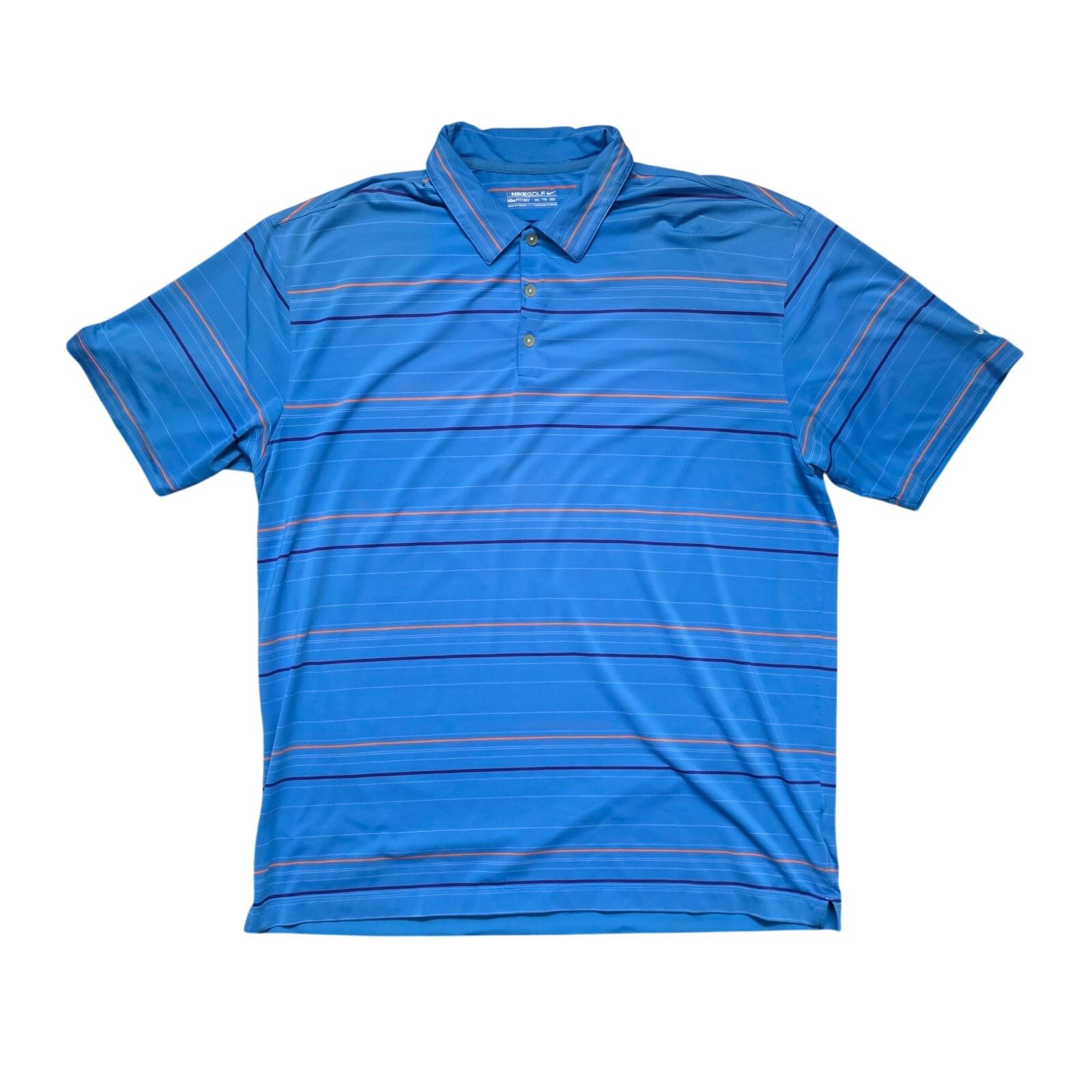 Nike Nike Tour Dri‑Fit Golf Polo Men’s XXL Blue Orange Striped Size US XXL / EU 58 / 5 - 1 Thumbnail