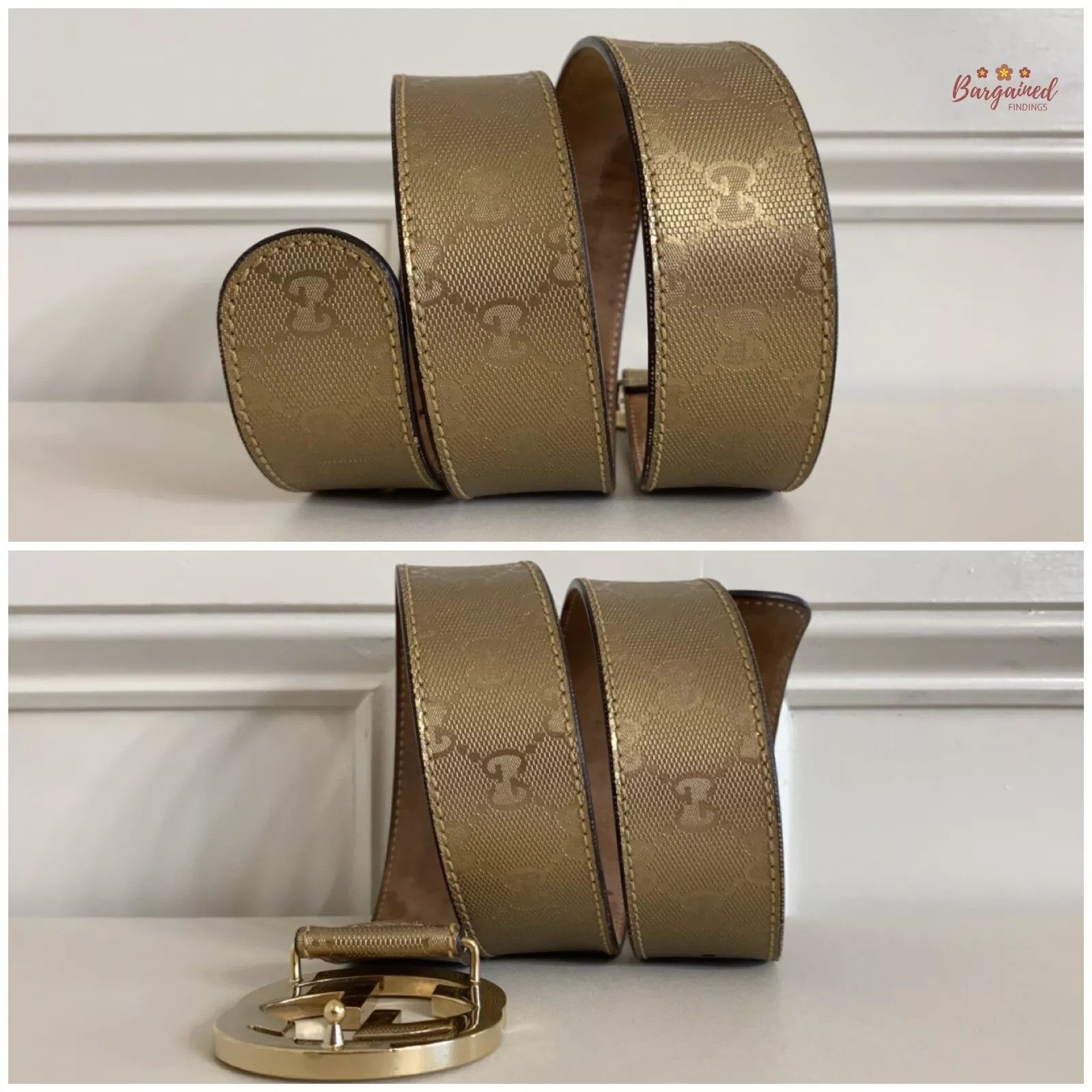 Gucci Gucci Imprime Monogram Leather Interlocking G Buckle Belt Size 30 - 5 Thumbnail