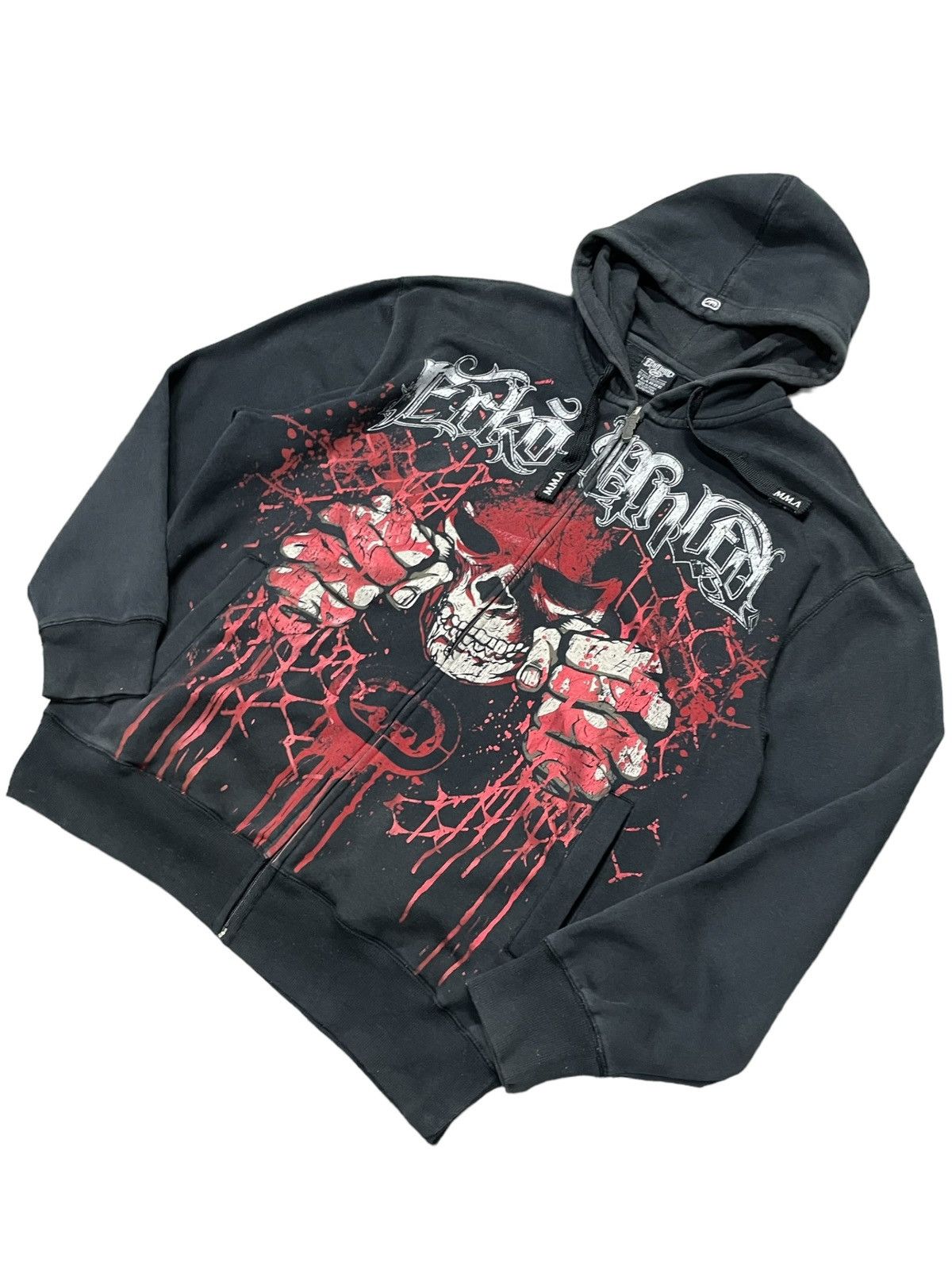 Affliction 2000s Ecko M.M.A Elite Affliction Skull Hoodie Size US XL / EU 56 / 4 - 3 Thumbnail