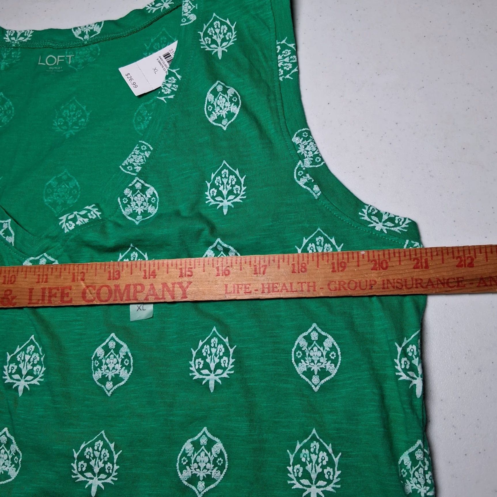 Loft VINTAGE Loft Outlet Tank Top Women XL Green White Floral Kelly Green Burnout New READ Size XL / US 12-14 / IT 48-50 - 4 Thumbnail