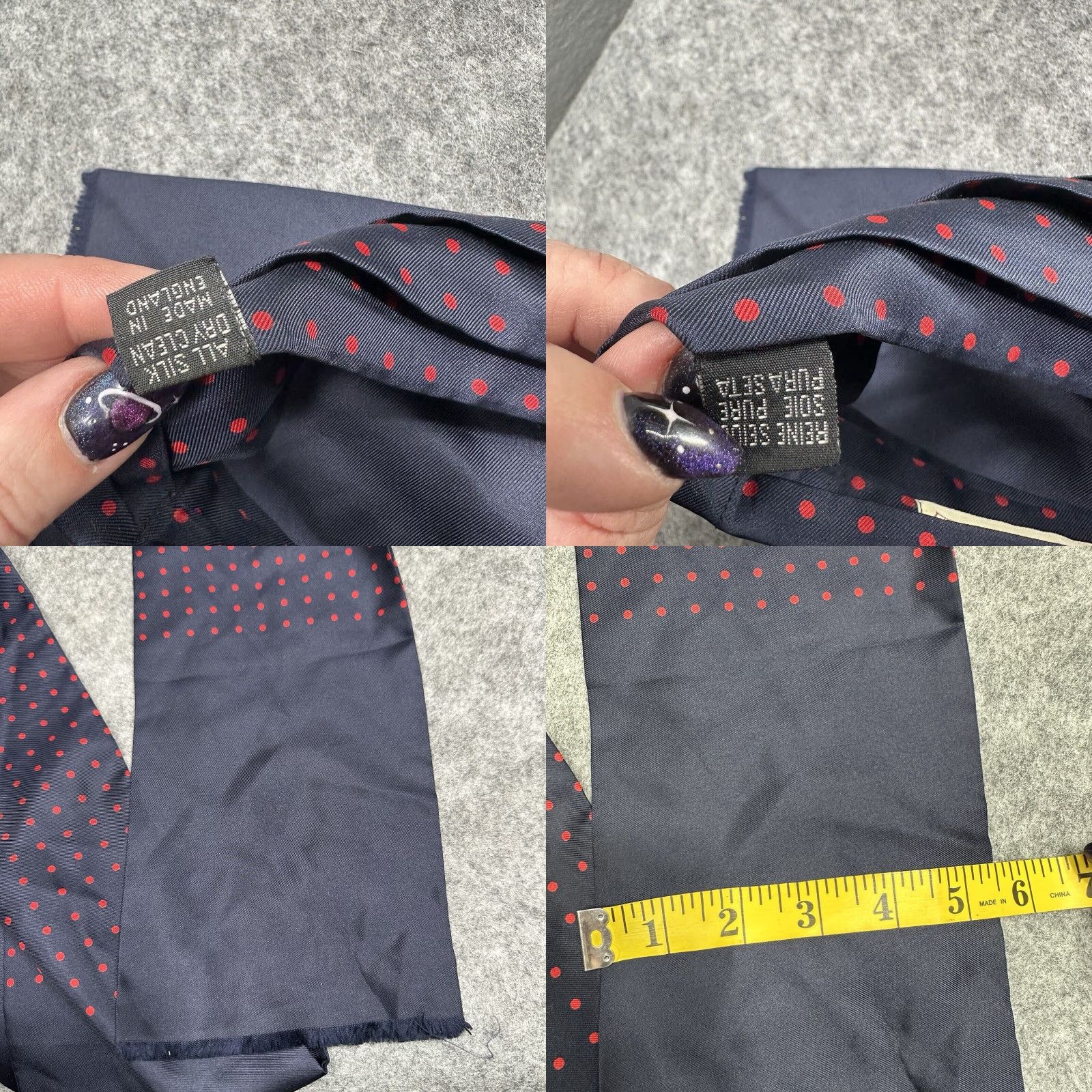 Vintage Vintage Swaine Adeney Men's Ascot Cravat Tie Blue Polka Dot Silk Woven 90s Designer Size ONE SIZE - 8 Thumbnail