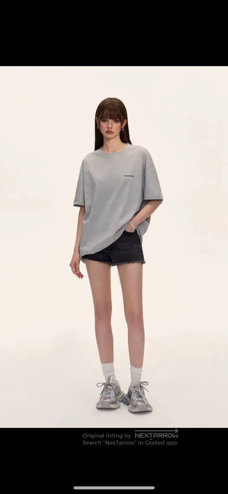 Balenciaga Balenciaga Gray Striped Letter Logo Short Sleeve T-Shirt Size US S / EU 44-46 / 1 - 6 Thumbnail