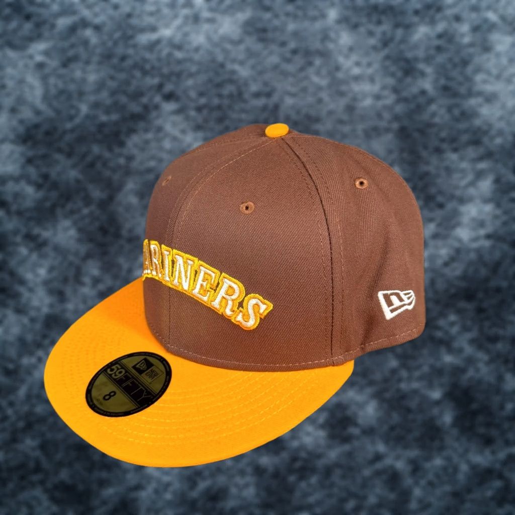 New Era New Era 59FIFTY Seattle Mariners Hat Mens Size 8 Brown Yellow Fitted Cap NWT Size ONE SIZE - 1 Thumbnail