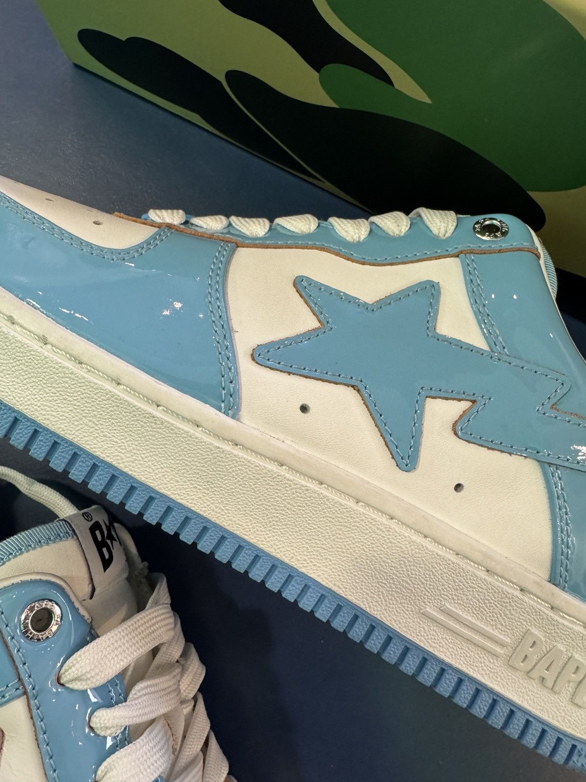 Bape Bapesta Patent Leather Baby Blue Sax Size US 9 / EU 42 - 4 Thumbnail