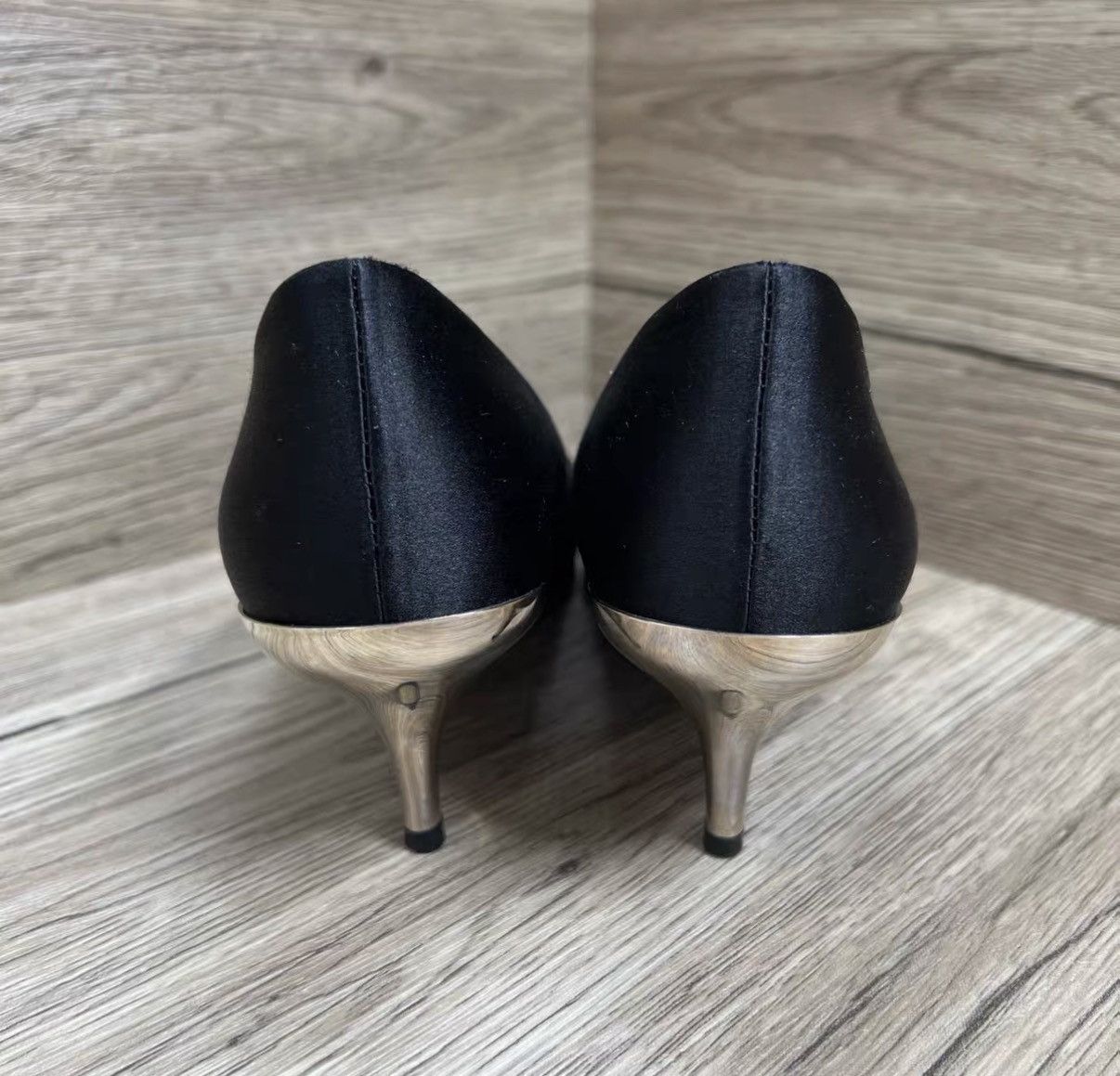 Roger Vivier Roger Vivier Black Satin Square Diamond High Heels J41 Size US 5 / IT 35 - 4 Thumbnail