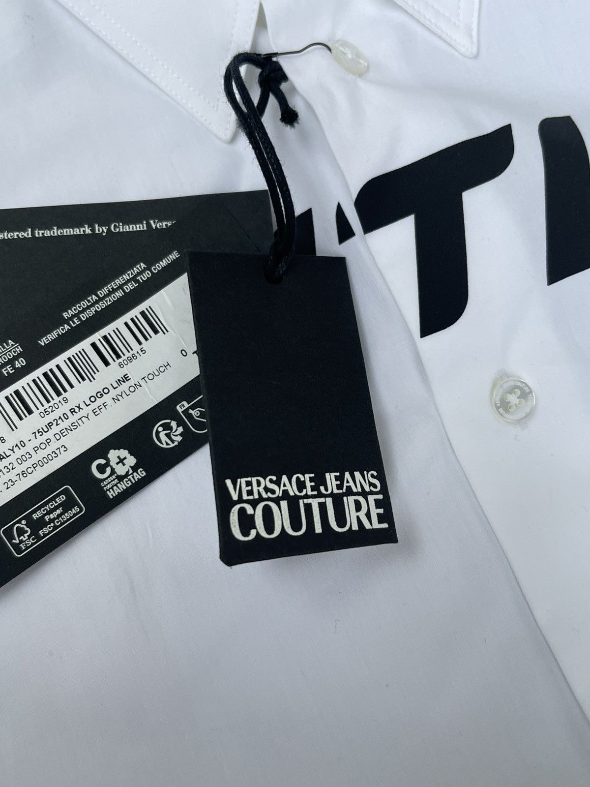 Versace !DS! SS23 Versace Logo Oversized White Shirt Size US M / EU 48-50 / 2 - 24 Thumbnail