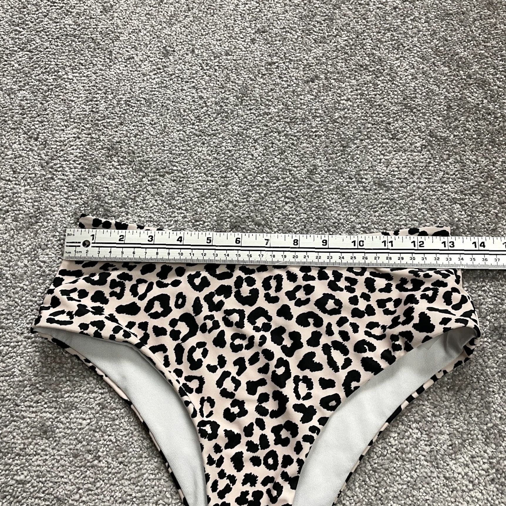 Shein Shein Swimwear Bikini Bottom Womens Small Beige Black Leopard High Rise Beach Size 28" / US 6 / IT 42 - 5 Thumbnail