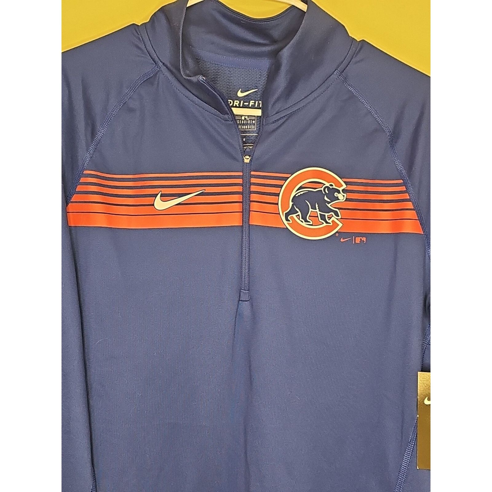 Nike MLB Chicago Cubs Womens Nike Blue 1/4 Zip Mock Shirt L Slim Size L / US 10 / IT 46 - 2 Thumbnail