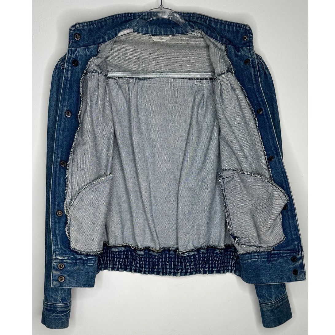 Vintage 1980s Vintage Denim Puff Sleeve Bomber Jacket Women’s Medium Size M / US 6-8 / IT 42-44 - 12 Thumbnail