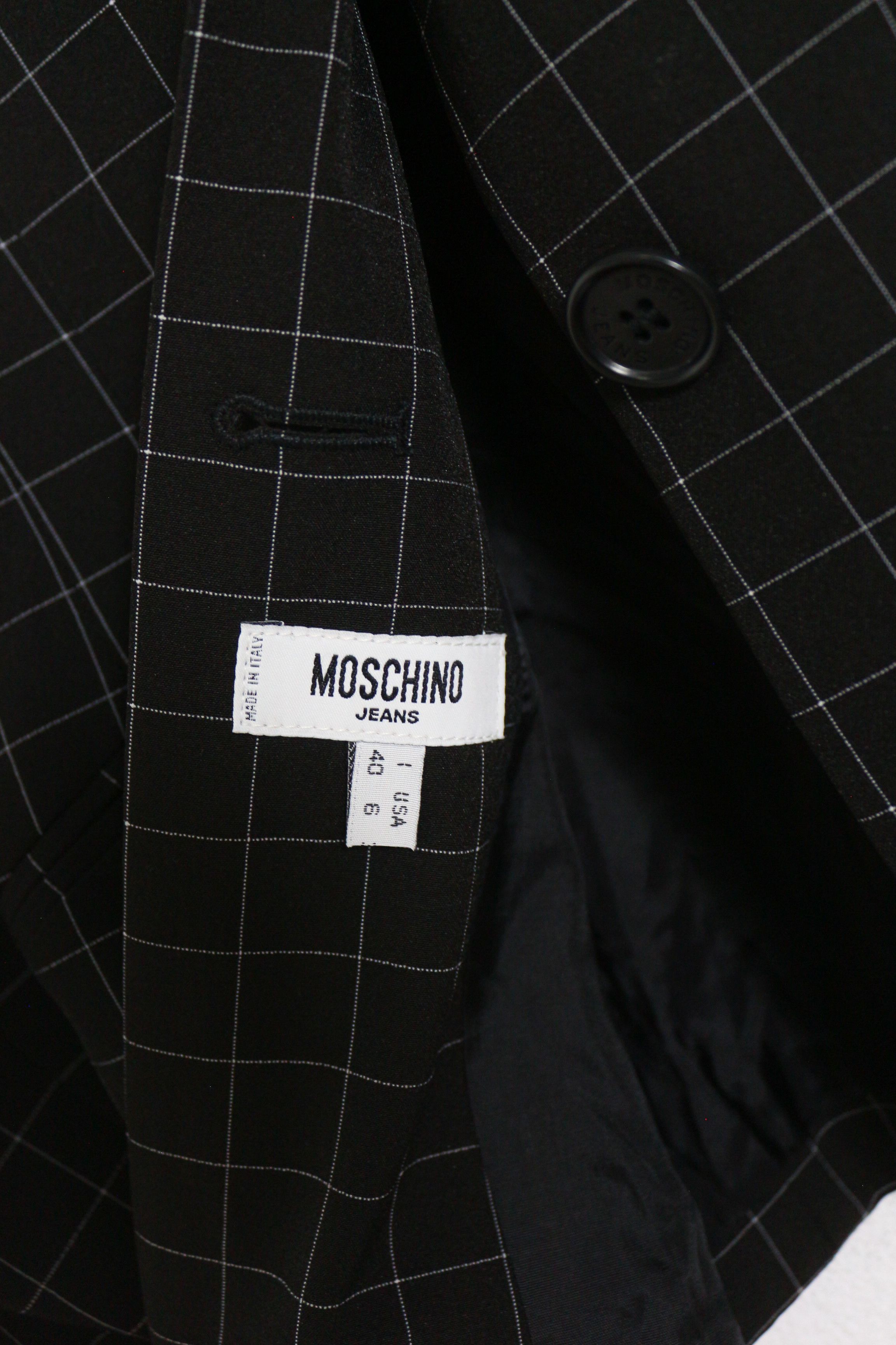 Moschino Vintage Moschino Jeans Check Black Blazer Jacket IT 40 Size S / US 4 / IT 40 - 4 Thumbnail