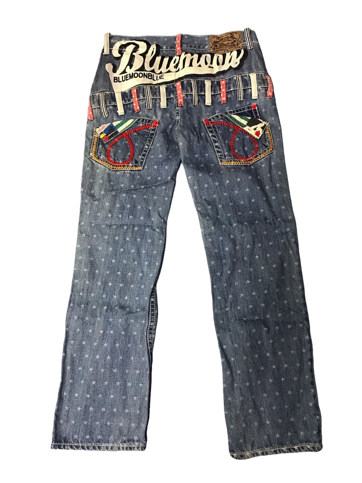 Blue Moon Blue Japan Full Printed Star Jeans Very Rare