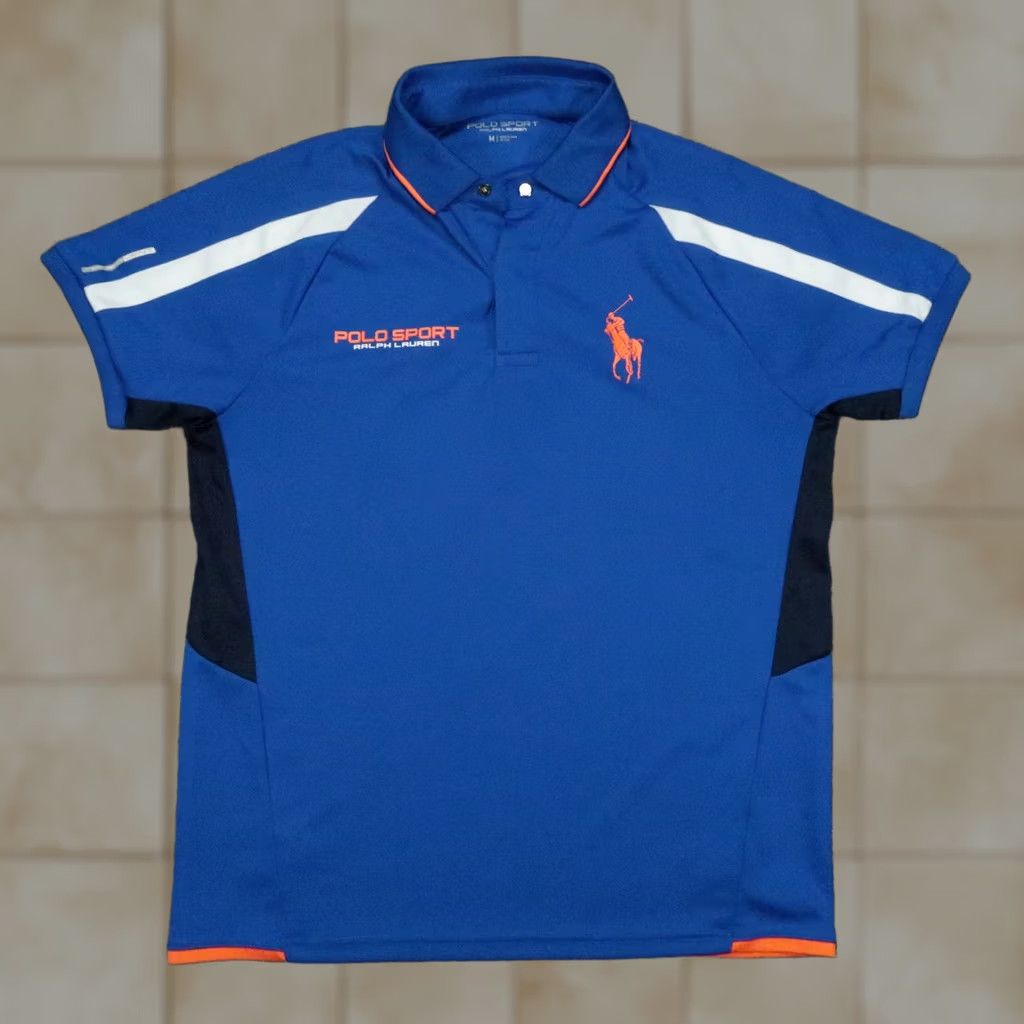 Vintage Polo Sport Ralph Lauren Shirt Mens Medium Blue Performance Polo Size US M / EU 48-50 / 2 - 1 Thumbnail